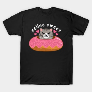 Funny Donut Joke, Feline Sweet, Cat Humor, Birthday T-Shirt